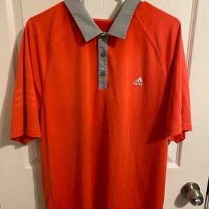 Adidas Orange Polo Gray Collar Great Condition!!!